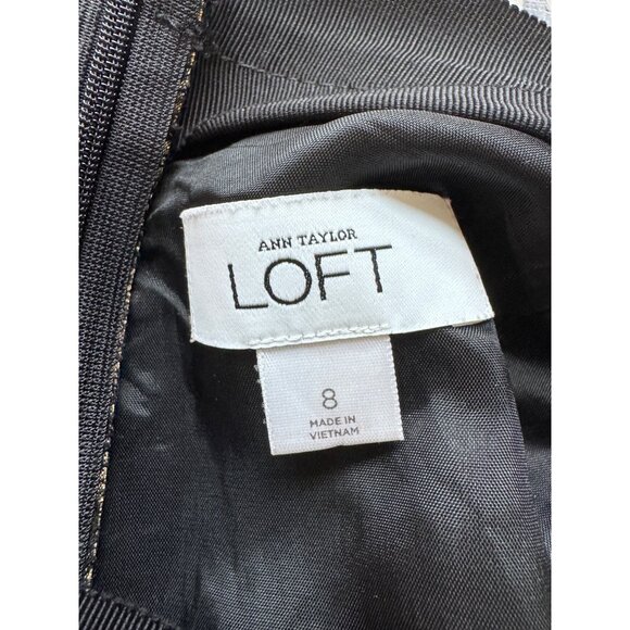 Ann Taylor Loft Metallic Jacquard Pencil Skirt Size 8 Black/Gold Polyester Blend - Picture 4 of 5